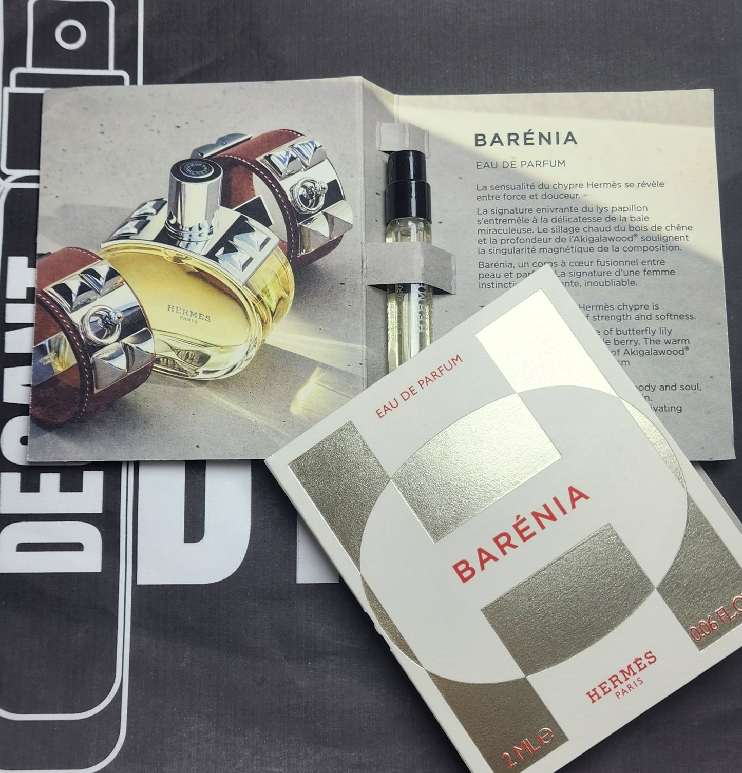 Echantillon Barenia Hermes 2ml eau de parfum