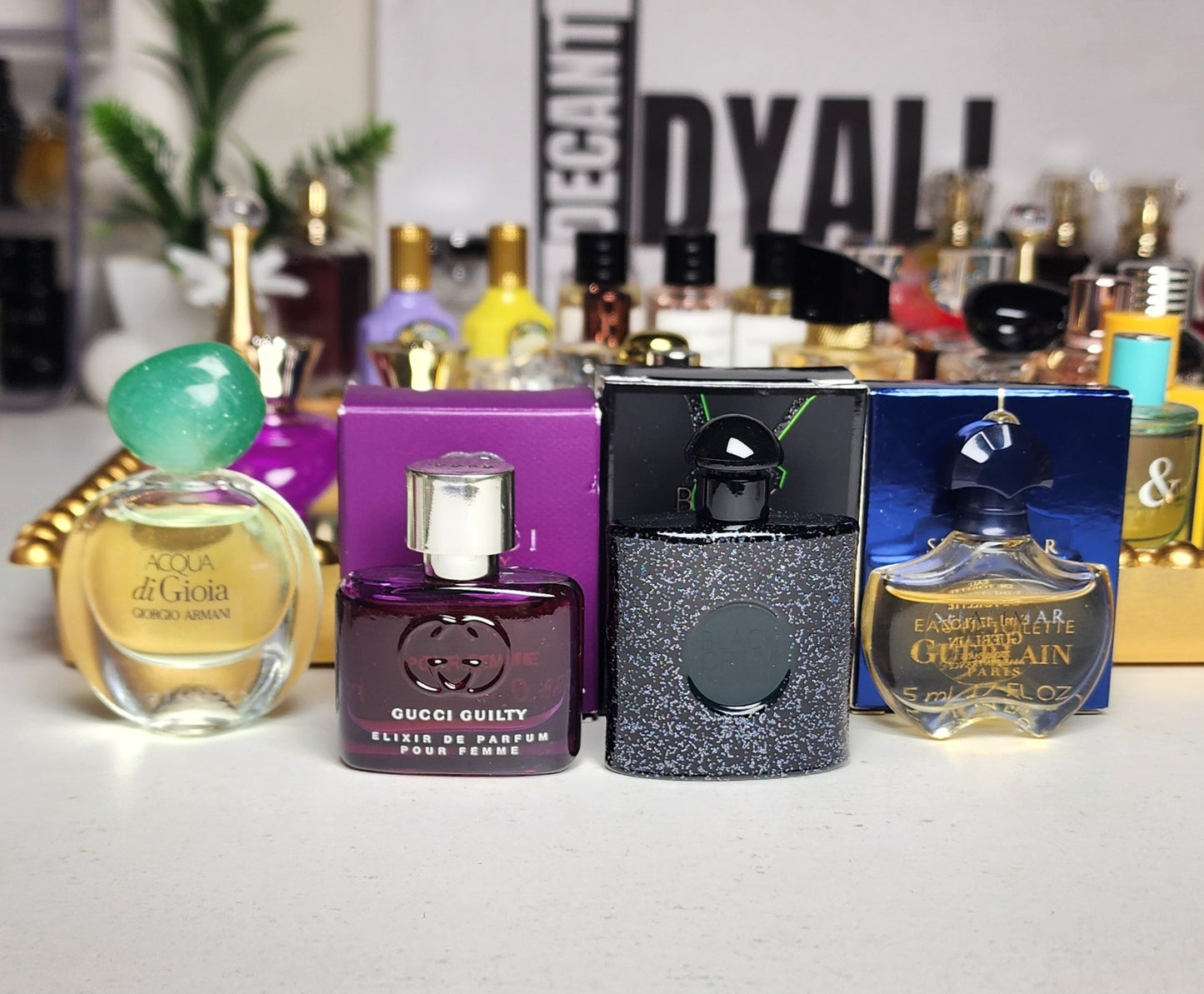 . Pack 4 Miniatures ARMANI + GUCCI + GUERLAIN + YSL