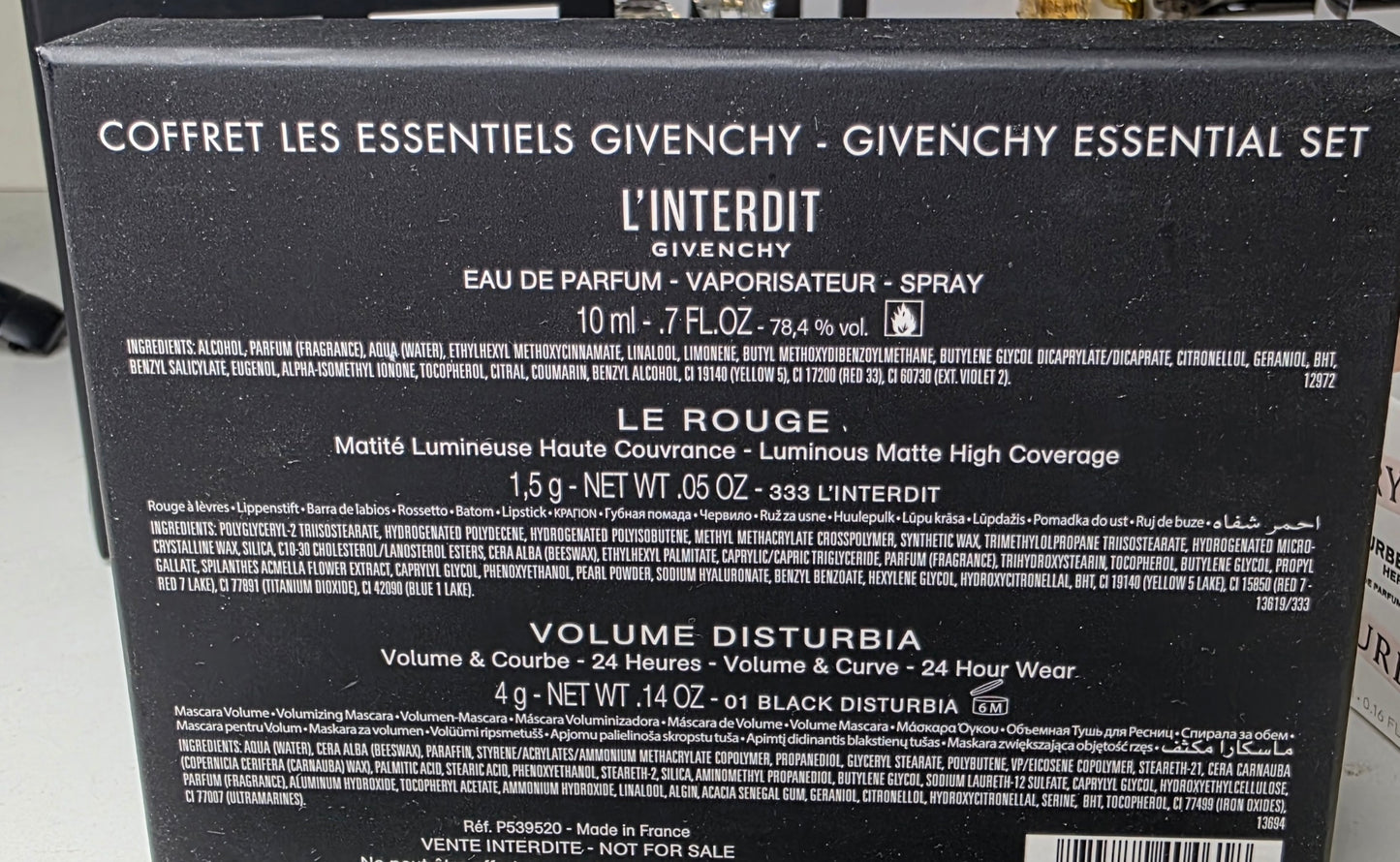 Coffret Miniature Linterdit edp 10ml + mini mascara + mini rouge a levre