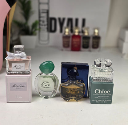 . Pack 4 Miniatures Chloe + Armani + Guerlain + Dior
