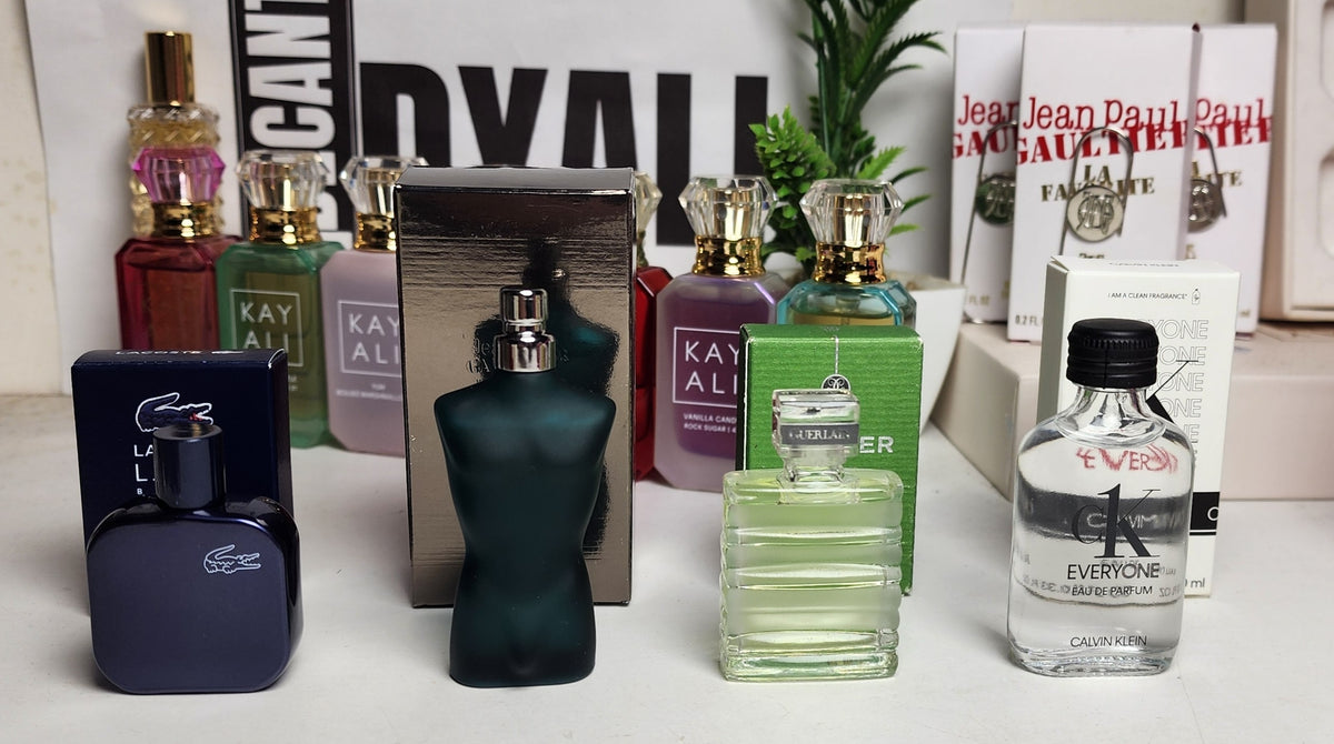 .pack 4 miniatures pour homme JPG + Lacoste + Hèrmes + Guerlain