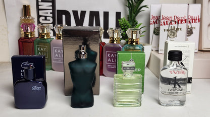 .pack 4 miniatures pour homme JPG + Lacoste + Hèrmes + Guerlain