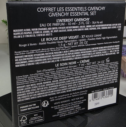 Coffret Miniature Linterdit 10ml + mini rouge Givenchy + Le Soin Noir