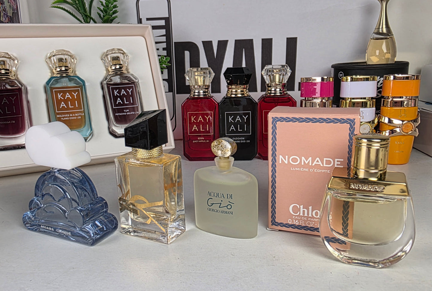 . Pack 4 Miniatures YSL + Cloud + Chloe + Armani