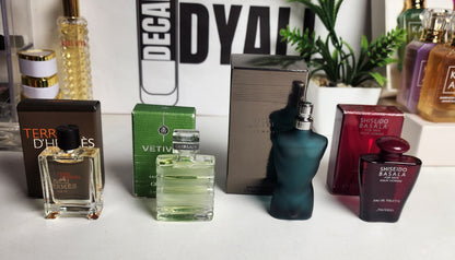 .pack 4 miniatures pour homme JPG + Shiseido + Hèrmes + Guerlain
