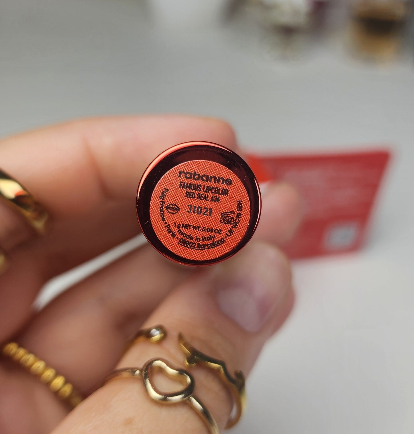 Paco Rabanne Rouge Rabanne Famous Lip Color In 636 Red Seal 1g Travel Size