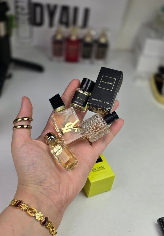 . Pack 4 Miniatures Elie Saab + Valentino + Ysl + Givenchy